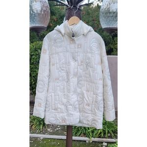 Funwear Factory Quilted Hooded Puffer Jacket w/Sequin Accents
